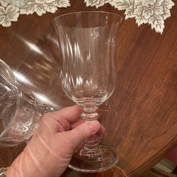 Mikasa Y2K French Countryside Clear Crystal Water or Iced Tea Goblets Set of 4 - Picture 5 of 8